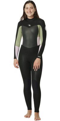 2024 Rip Curl Womens Omega 3/2 Flatlock Back Zip Wetsuit 158WFS - Khaki